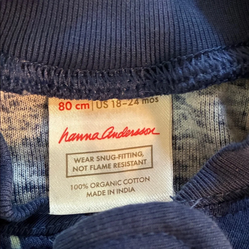 Hanna Andersson Navy Blue Shorts Pajama with Multicolor Smiles